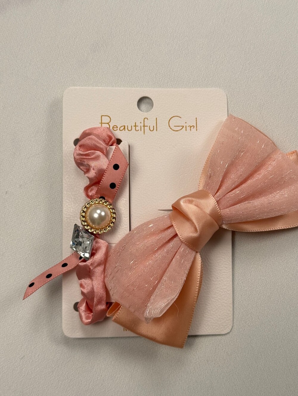 Beautiful Girl Bow Accessory Set Pink Contemporary Statement Piece - Girls